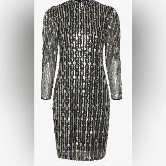 BNWT Y.A.S Yasbina LS Sequin Mini Dress - Size S - Picture 5 of 13